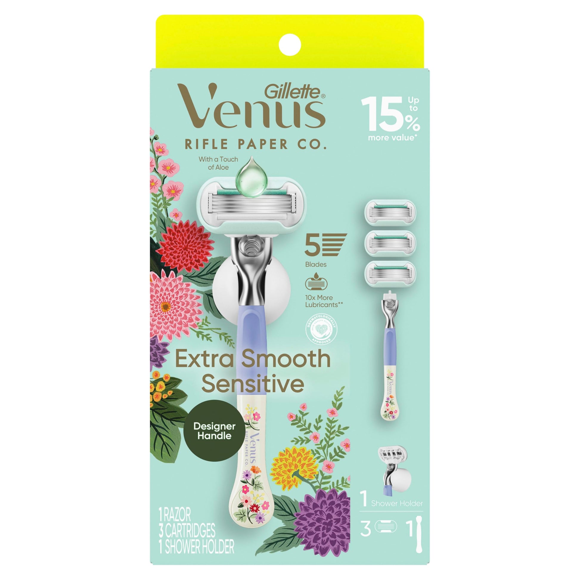 Gillette Venus Extra Smooth Sensitive, 1 Women’s Razor Blades for Sensitive Skin, 7 "5-Bladed" Razor Refills, 1 Pack (Count of 8) - Available at All In One Marketplace Canada