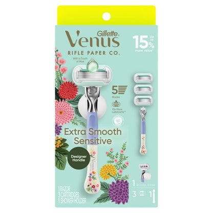 Gillette Venus Extra Smooth Sensitive, 1 Women’s Razor Blades for Sensitive Skin, 7 "5-Bladed" Razor Refills, 1 Pack (Count of 8) - Available at All In One Marketplace Canada