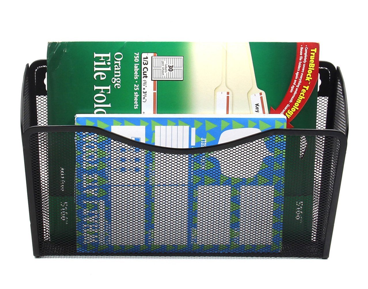 EASEPRES 3 Pack Mesh Wall Mounted File Holder Organizer Metal Hanging Vertical Paper Mails Rack Storage Wire Single Document Filling Holder Pocket for Office and Home, Black 🍁 All In One Marketplace Canada