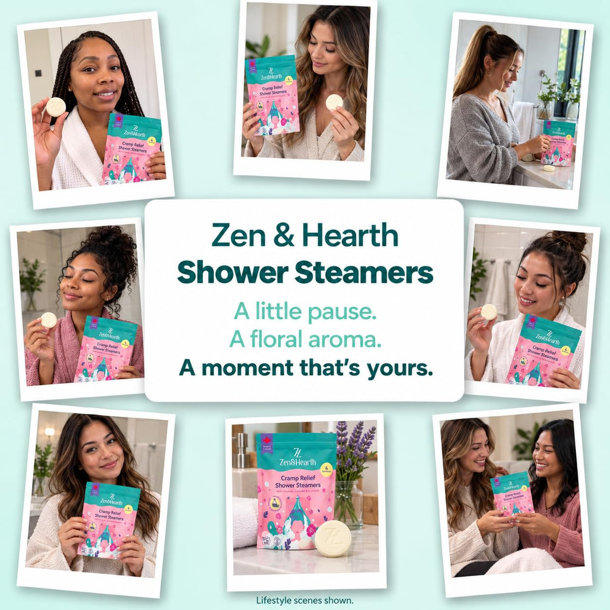 Zen & Hearth Shower Steamers, 4 Pack, Clary Sage, Lavender & Geranium 🍁 All In One Marketplace Canada