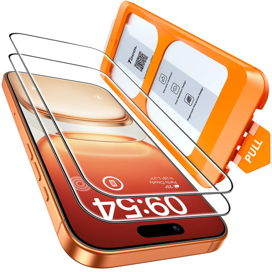 TOCOL 2 Pack for iPhone 16 Pro Max Screen Protector [Instant Installation][Auto-Dust Removal][HD Clear], Unbreakable 9H+Hardness Shatterproof Tempered Glass [Bubble Proof]