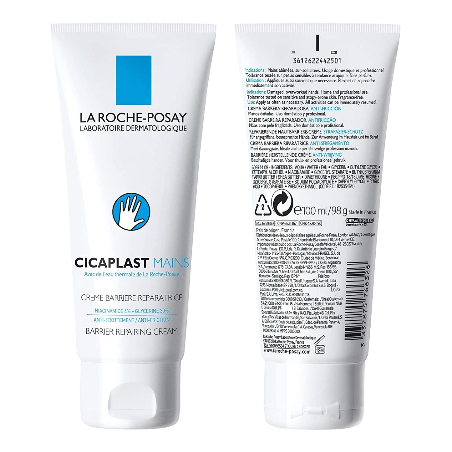 La Roche Posay Cicaplast Hand Cream for Dry & Cracked Hands with Glycerin and Shea Butter. Daily Hand Lotion, Moisturizing & instant relief for dry hands, Fragrance-Free, 100mL - Available at All In One Marketplace Canada