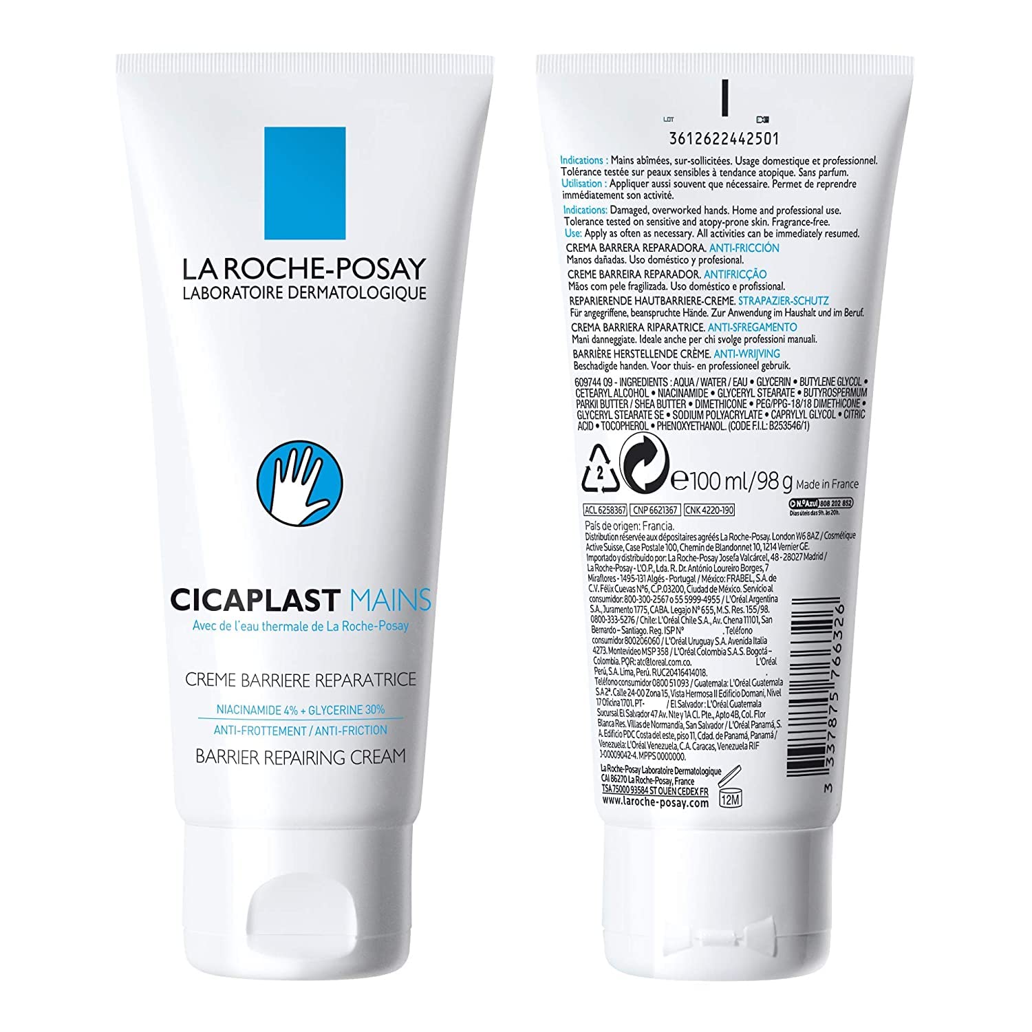 La Roche Posay Cicaplast Hand Cream for Dry & Cracked Hands with Glycerin and Shea Butter. Daily Hand Lotion, Moisturizing & instant relief for dry hands, Fragrance-Free, 100mL - Available at All In One Marketplace Canada