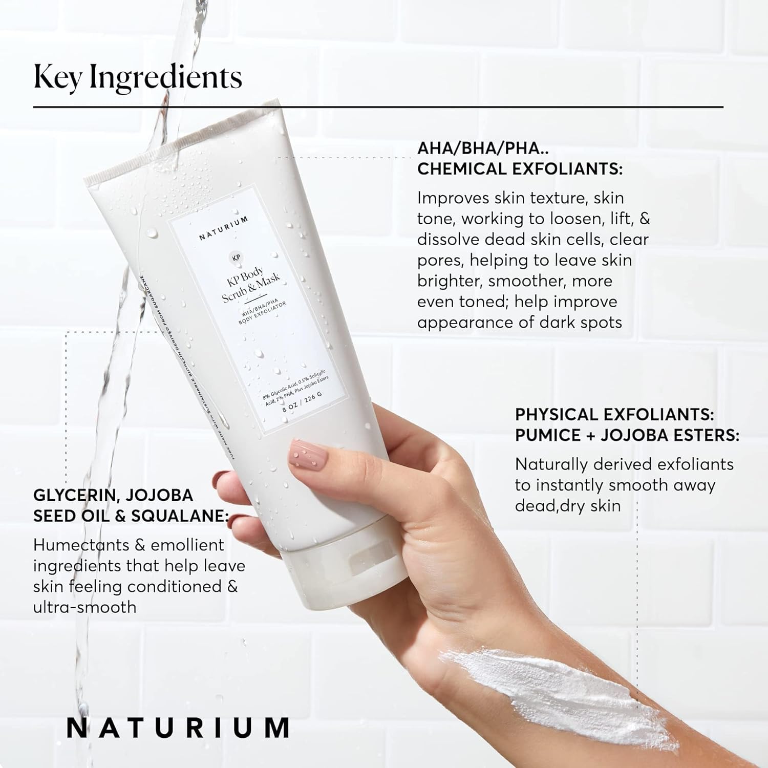 Naturium KP Body Scrub & Mask | Exfoliant for Rough and Bumpy Skin, With AHA, BHA & PHA | 8 OZ / 226 g - Available at All In One Marketplace Canada