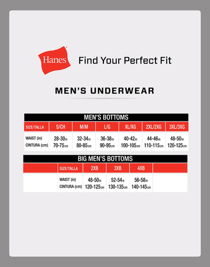 Hanes Mens Underwear Briefs, Cotton Stretch Moisture-Wicking Multi-Pack Boxer, Black - 6 Pack, Large US