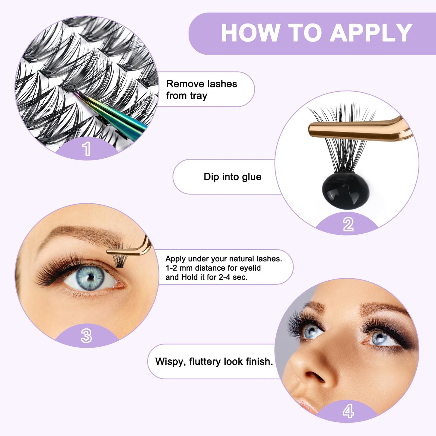 B&Qaugen Lash Clusters 280 Pcs 40D-0.07D-9-16MIX B&Q LASH Individual Lashes 10D 20D 30D 40D 50D Cluster Lashes C D Curl Eyelash Clusters Soft Volume DIY Lash Extensions at Home (40D-0.07D,9-16MIX)