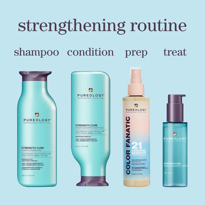 Pureology Strength Cure Shampoo, Strengthening & Repair for Damaged Color-Treated Hair, Plant-Based Protein, Vegan, Sulfate-Free - Available at All In One Marketplace Canada