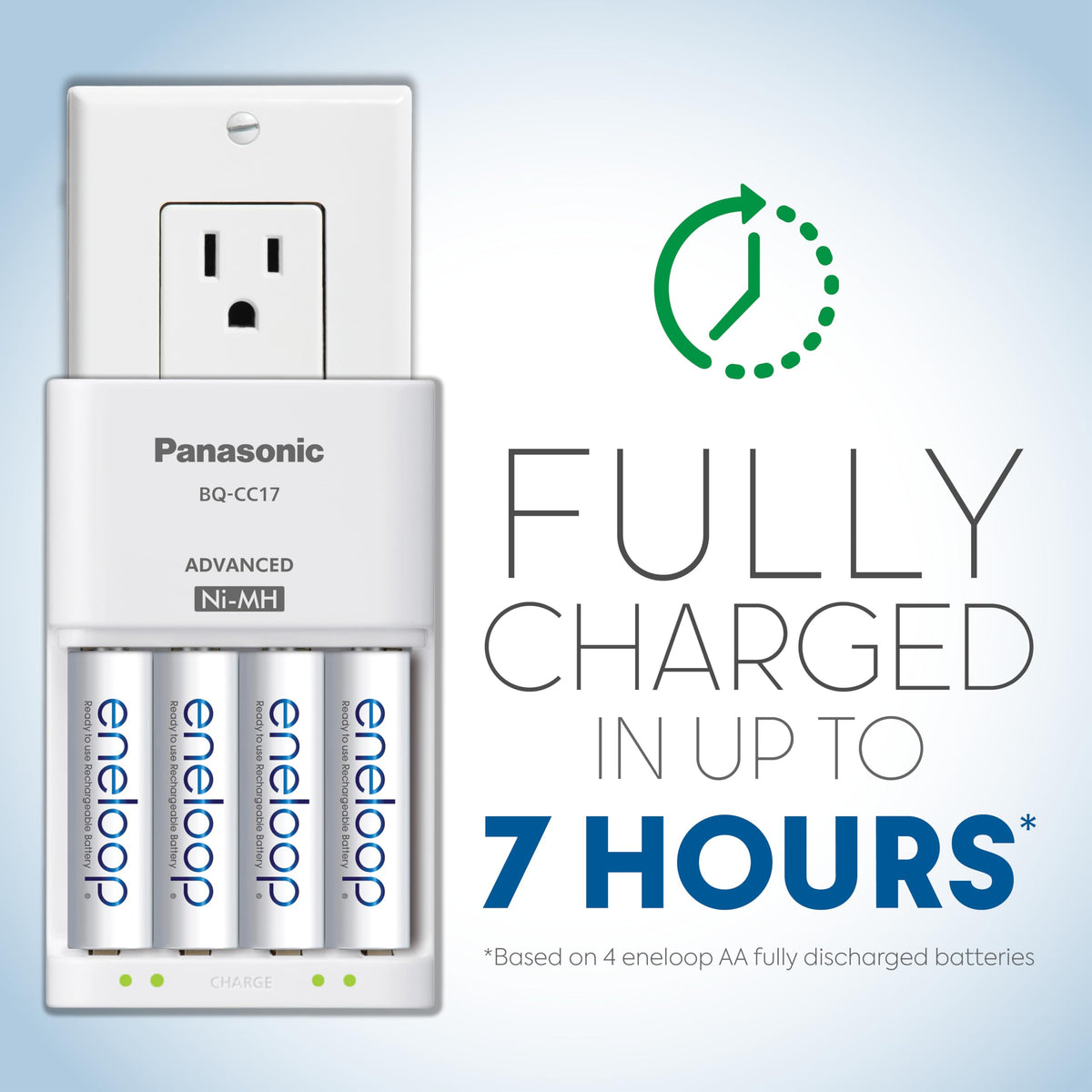 Panasonic KKJ17MCC82A KKJ17MCC82A Eneloop Power Pack, New 2100 Cycle, 8AA, 2AAA, 2 "C Spacers, 2 "D Spacers, Advanced Individual Battery Charger