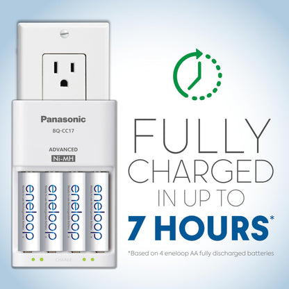 Panasonic KKJ17MCC82A KKJ17MCC82A Eneloop Power Pack, New 2100 Cycle, 8AA, 2AAA, 2 "C Spacers, 2 "D Spacers, Advanced Individual Battery Charger