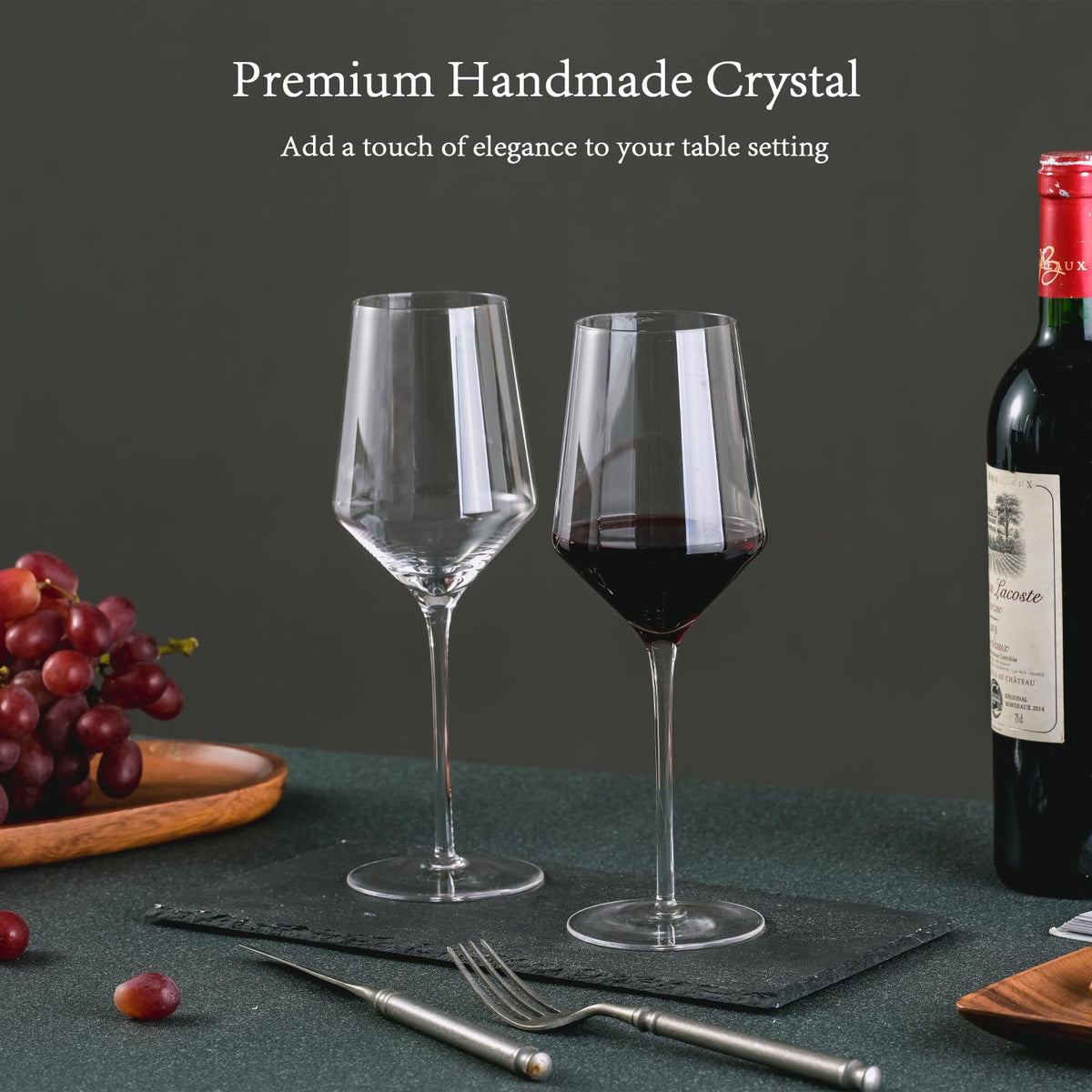 BACLIFE Hand Blown Red Wine Glasses Set of 4, Premium 15 oz Crystal Wine Glasses with Long Stem – Unique Gift for Wedding, Anniversary, Christmas, Daily Use 🍁 All In One Marketplace Canada