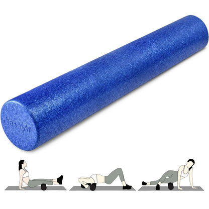 Yes4All High-Density EPP Round Back Roller Foam, Foam Roller for Yoga, Pilates & Stretching - 12, 18, 24, 36 inch