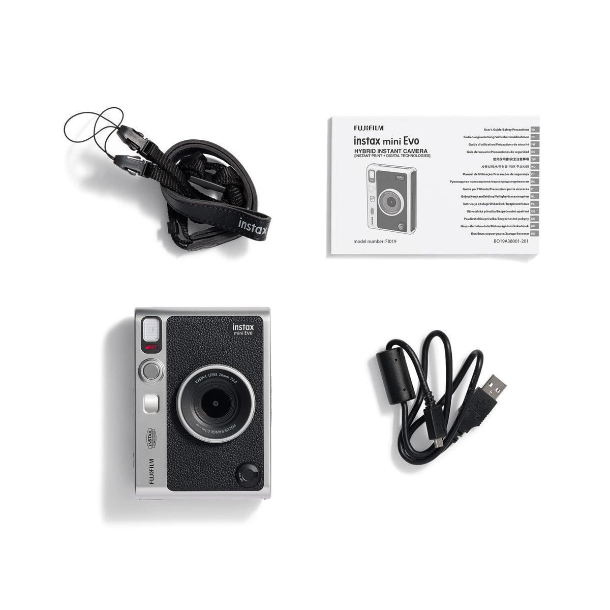 Fujifilm INSTAX Mini Evo Hybrid Instant Camera - Black
