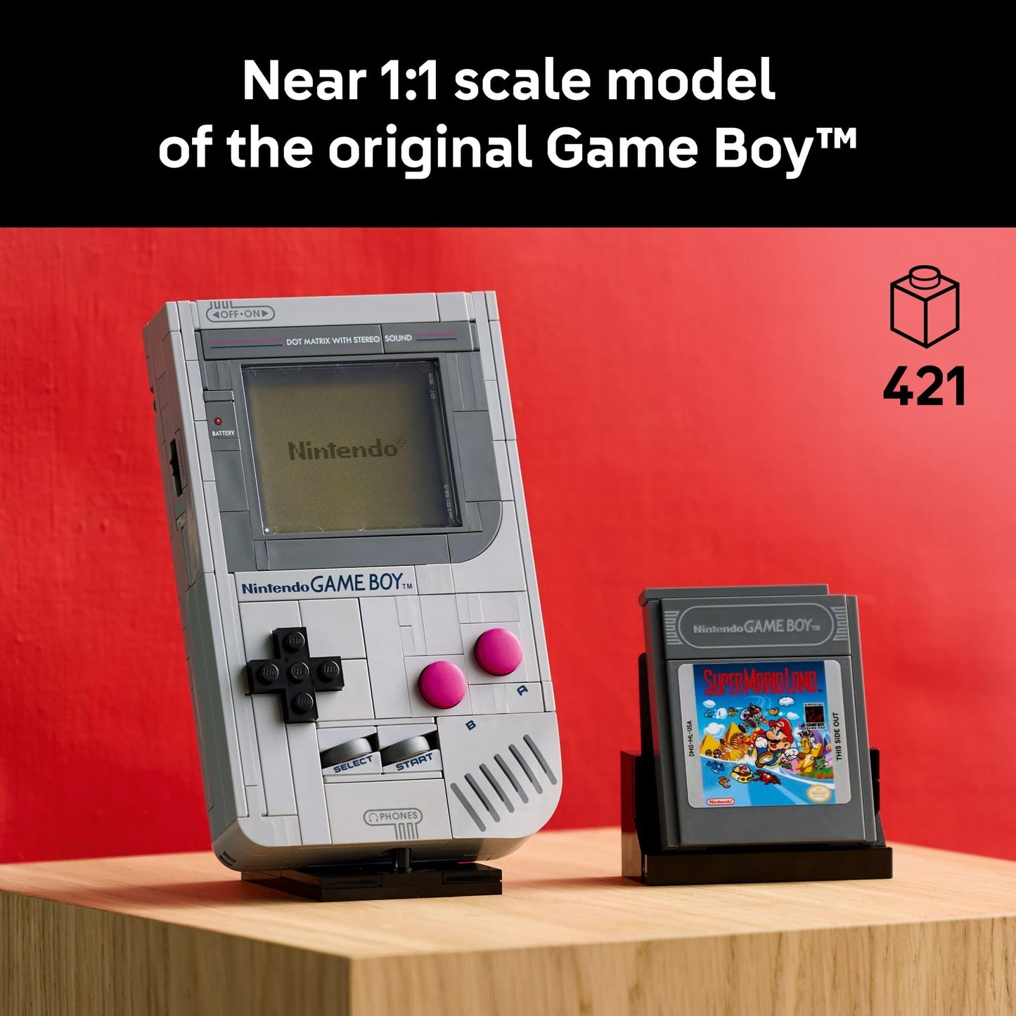 LEGO Super Mario Game Boy - Retro Building Sets for Adults, Ages 18+ - Gifts for Birthdays - Collectible Model with Game Paks and Display Stand - 72046 LEGO