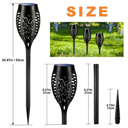 iBaycon 8 Pack Solar Torch Flame Lights Outdoor Landscape Pathway Lamp