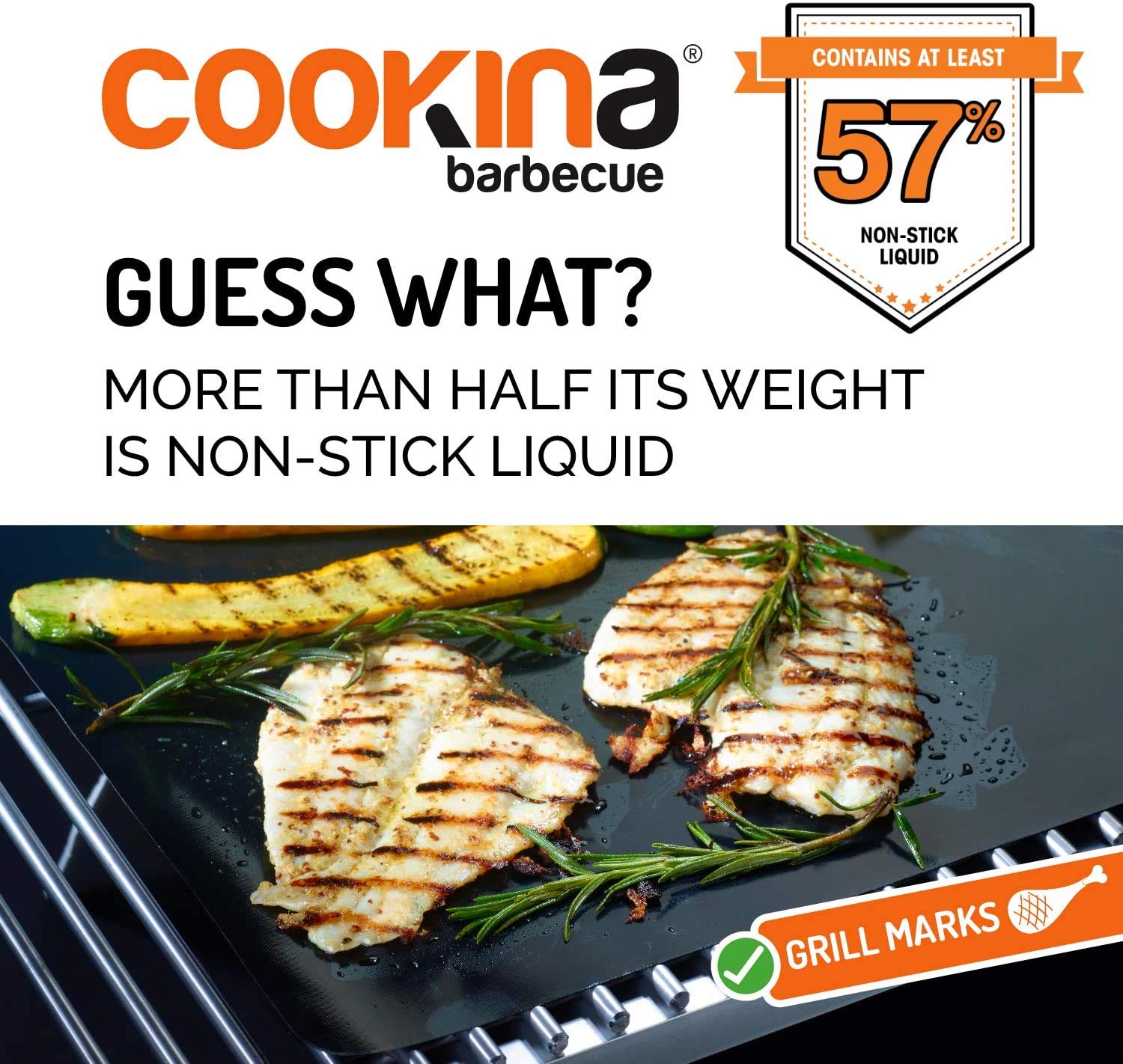 COOKINA BBQ Reusable Grill Mat (Pack of 2) - 100% Non-Stick, Easy to Clean Grilling Sheet for Smokers, as well as Gas, Charcoal and Electric Barbecues - Available at All In One Marketplace Canada