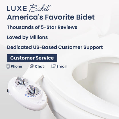 LUXE Bidet NEO 120 - Single Nozzle, Self-Cleaning, Non-Electric Bidet Attachment for Toilet Seat, Adjustable Water Pressure, Rear Wash (White)
