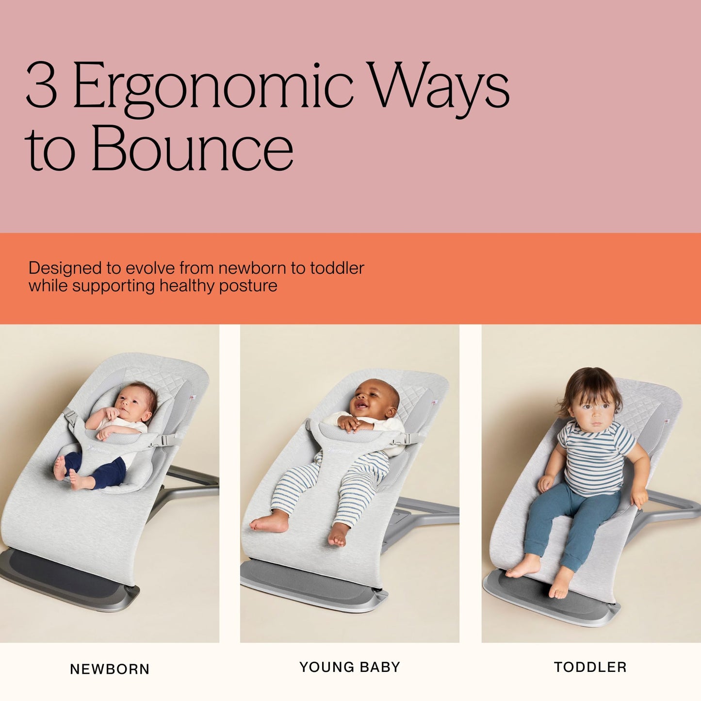 Ergobaby Evolve 3-in-1 Bouncer Seat for Babies and Toddlers 5.5-25 lbs 🍁 All In One Marketplace Canada