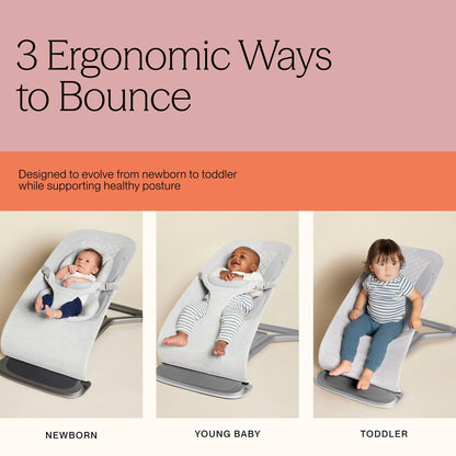 Ergobaby Evolve 3-in-1 Bouncer Seat for Babies and Toddlers 5.5-25lbs - Multi Position Baby Rocker Seat with Adjustable Heights, Secure Harness, Newborn Insert - Midnight Blue 🍁 All In One Marketplace Canada