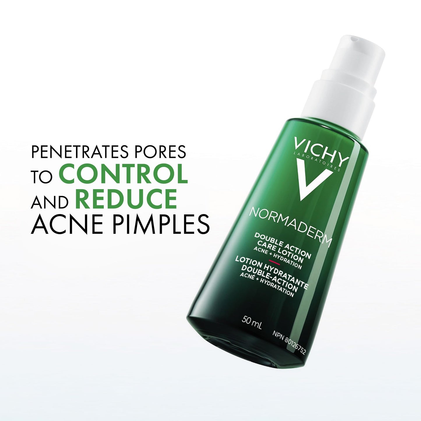 Vichy Face Cream for Acne-Prone Skin, Normaderm Double-Action Anti-Acne Face Moisturizer with Salicylic Acid, Oil-Free, Non-Comedogenic, Hypoallergenic, & Paraben-Free, 50mL VICHY