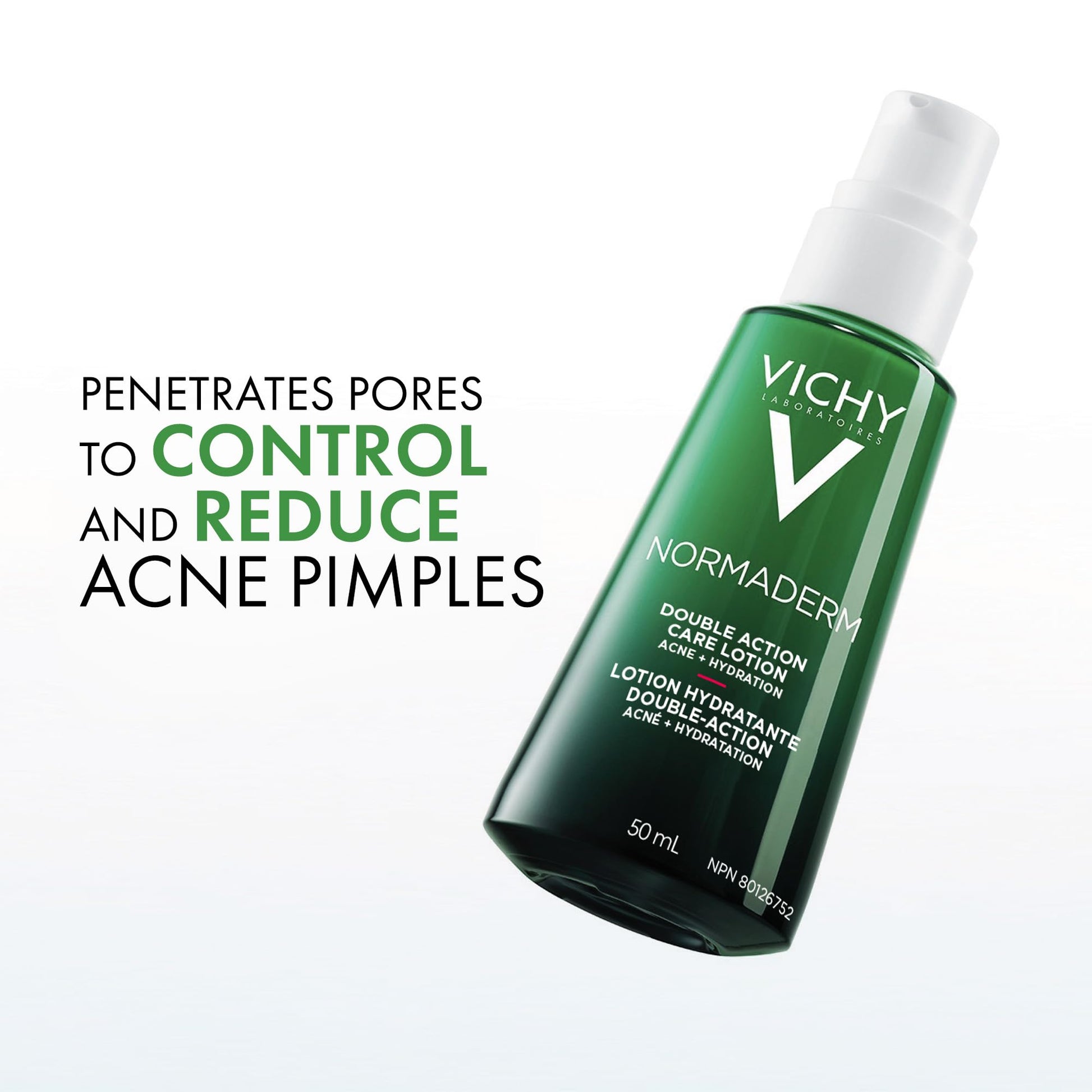 Vichy Face Cream for Acne-Prone Skin, Normaderm Double-Action Anti-Acne Face Moisturizer with Salicylic Acid, Oil-Free, Non-Comedogenic, Hypoallergenic, & Paraben-Free, 50mL VICHY