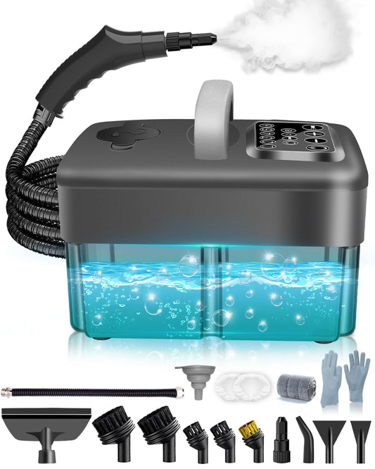 Steam Cleaner for Home - 1600ML Water Tank 15s Heat-Up Portable Steamer for Cleaning, 6 Level Adjustable, 2500W, 45PSI, 250°F Steam, Handheld Steam Cleaner for Car Detailing, Grease, Tile,Grout - Available at All In One Marketplace Canada