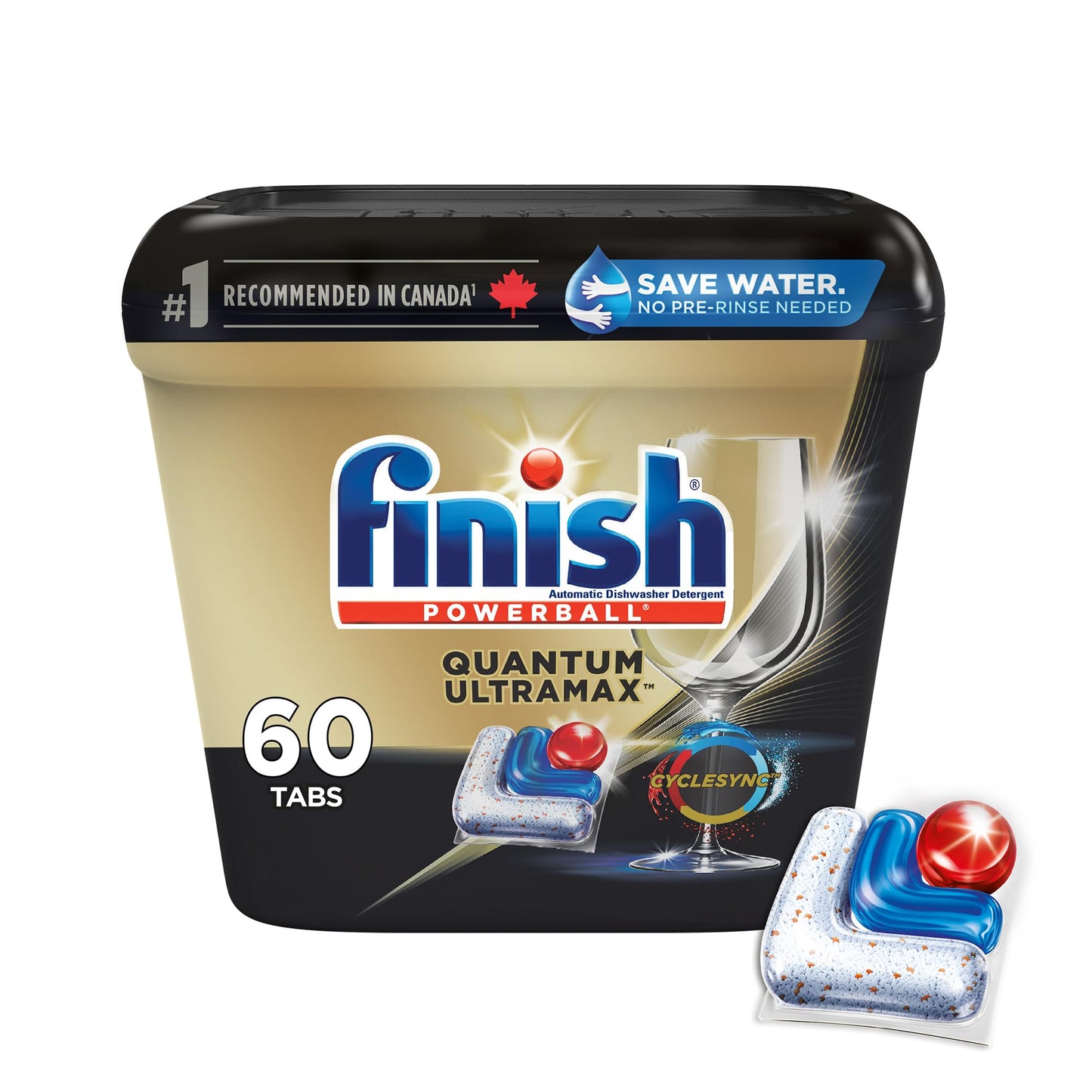 Finish Quantum UltraMax Dishwasher Detergent Pods, 60 Tabs Finish