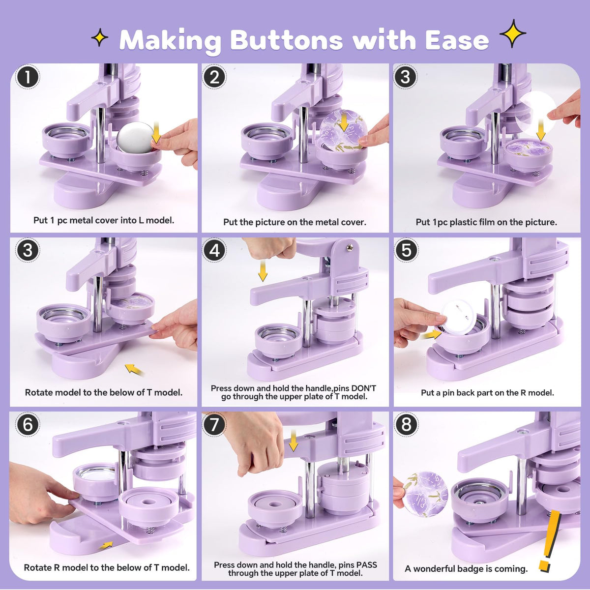 Aiment 58mm Button Maker Machine - 2.25 inch Button Pin Maker Kit, Badge Press Machine with 100Pcs Supplies & Films & Circle Cutter & Cutting Mat, Ideal Christmas DIY Presents for Kids 🍁 All In One Marketplace Canada