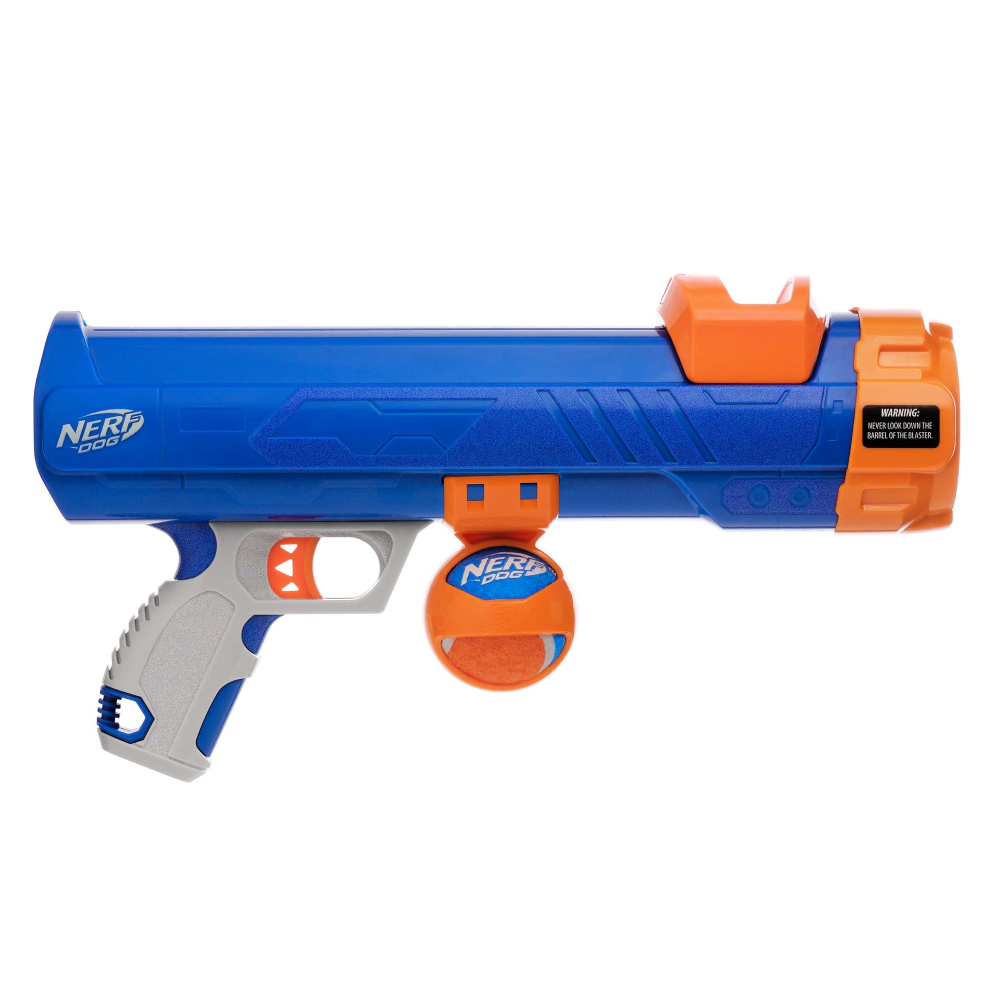 Nerf Dog Tennis Ball Blaster Dog Toy with 1 Ball, 16 in, Blue/Orange Nerf Dog