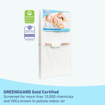 Graco Premium Contoured Changing Pad – GREENGUARD Gold Certified, Water-Resistant, Ultra-Soft Buckle Cover, Contoured Baby Changing Pad, Fits Most Standard-Size Changing Toppers, Non-Skid Bottom 🍁 All In One Marketplace Canada