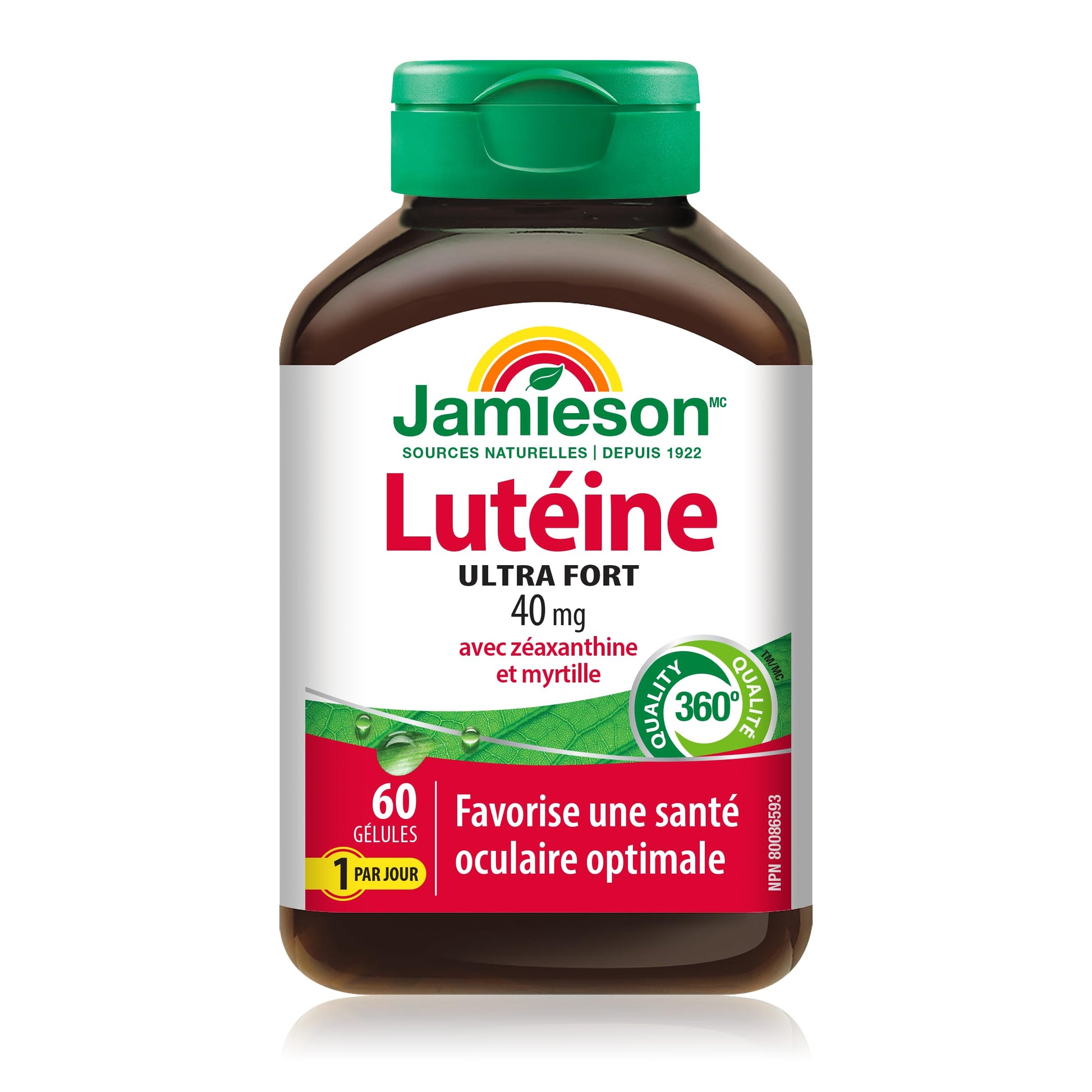 Jamieson Ultra Strength Lutein 40 mg, with Zeaxanthin and Bilberry, Supports Eye Health, and Helps Reduce the Risk of Developing Cataracts. Non-GMO, Gluten-Free, 60 Softgels, Proudly Canadian - Available at All In One Marketplace Canada
