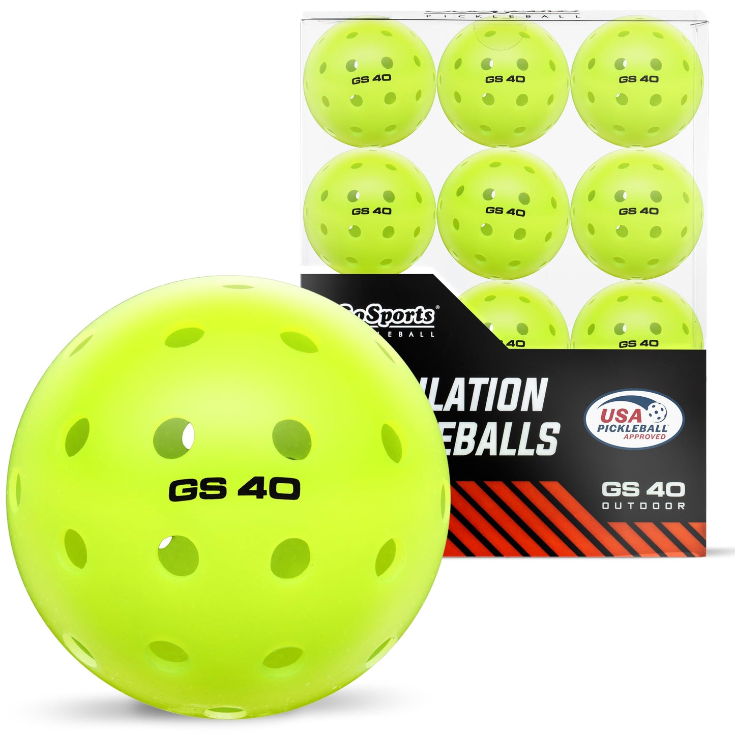 GoSports GS 40 Pickleball Balls - 12 Pack of Regulation USAPA Pickleballs GoSports