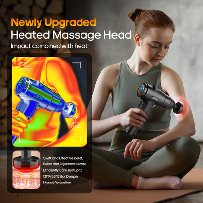 AERLANG Massage Gun with Heat,Percussion Massage Gun, Upgrade Muscle Handheld Deep Tissue Massager - Adjustable Heads for Muscle Groups 20 Speed Option,Mothers Day Gift for Mom Dad Men Women - Available at All In One Marketplace Canada