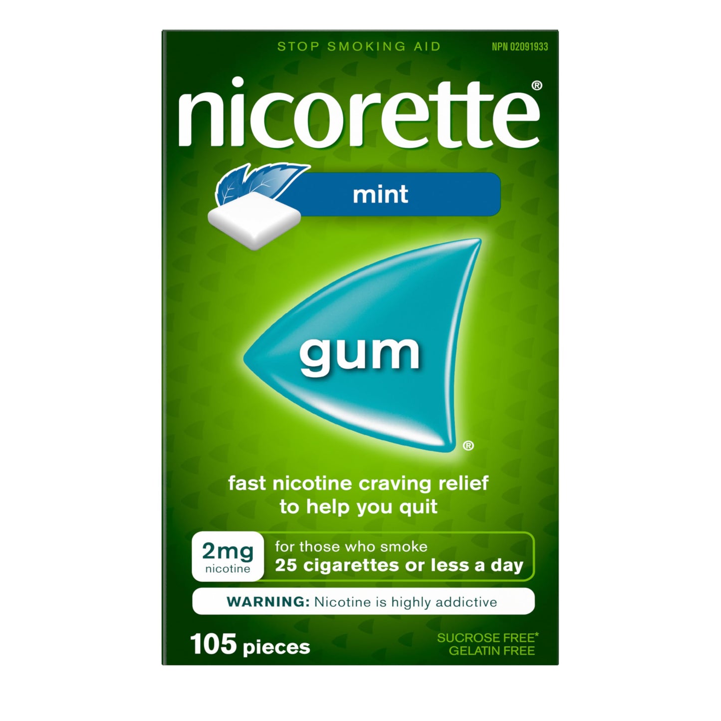 Nicorette Gum, Extreme Chill Mint, 2 mg, 105 Count Nicorette