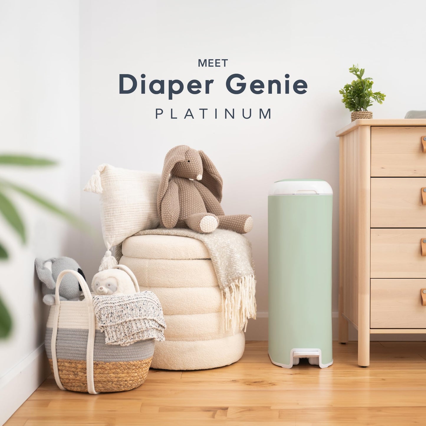 Diaper Genie Platinum Pail with Easy Roll Refill 18 bags, Stainless Steel 🍁 All In One Marketplace Canada