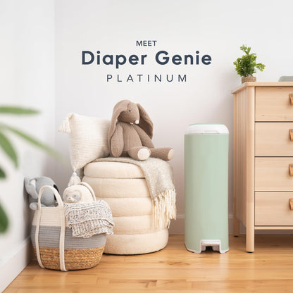 Diaper Genie Platinum Pail with Easy Roll Refill 18 bags, Stainless Steel 🍁 All In One Marketplace Canada