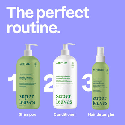 ATTITUDE Nourishing Hair Shampoo, Made in Canada, EWG Verified, For Dry and Damaged Hair, Naturally Derived Ingredients, Vegan and Plant Based, Grapeseed Oil and Olive Leaves, 946 mL
