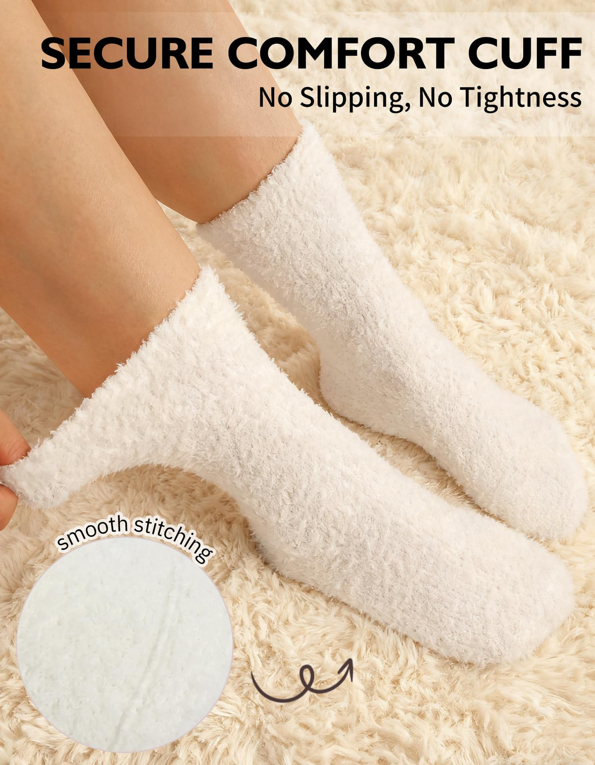 CLOSEMATE Womens Fuzzy Calf Socks, Cozy Cloud Socks Gift Box Set, 3 Pairs 🍁 All In One Marketplace Canada