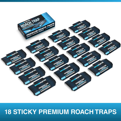 MOUSINATOR Cockroach Traps, 18-Pack, Larger and Multi-Entry Design with Extra-Strong Adhesive, Sticky Glue Cockroach Trap for Indoor Use, Family-Safe, Easy and Ready-to-Use - Available at All In One Marketplace Canada