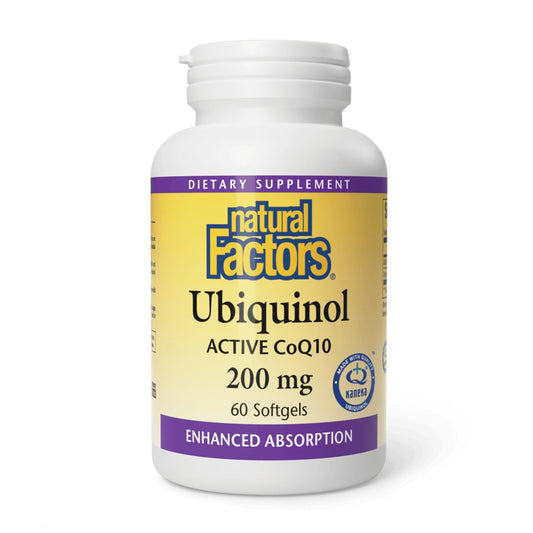 Natural Factors - Ubiquinol Active CoQ10 200mg, 60 Softgels - Available at All In One Marketplace Canada