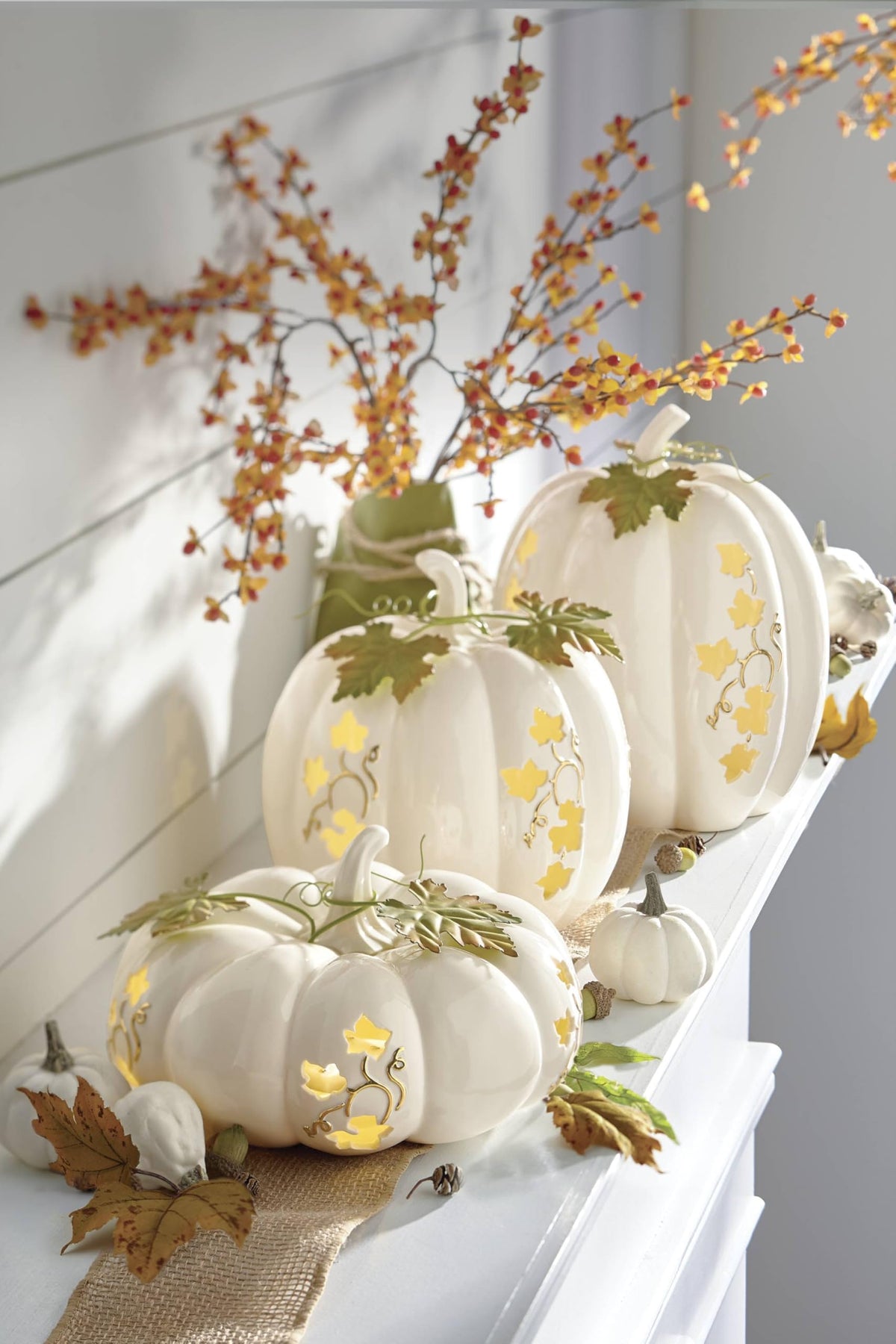 Petite citrouille lumineuse Lenox Harvest, centre de table d'Halloween