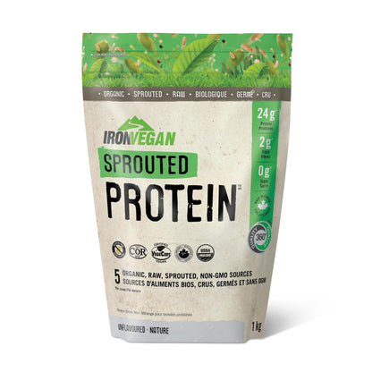 Sprouted Protein, Unflavoured, 1kg | Vegan, plant-based, organic, gluten-free, Beige IRONVEGAN