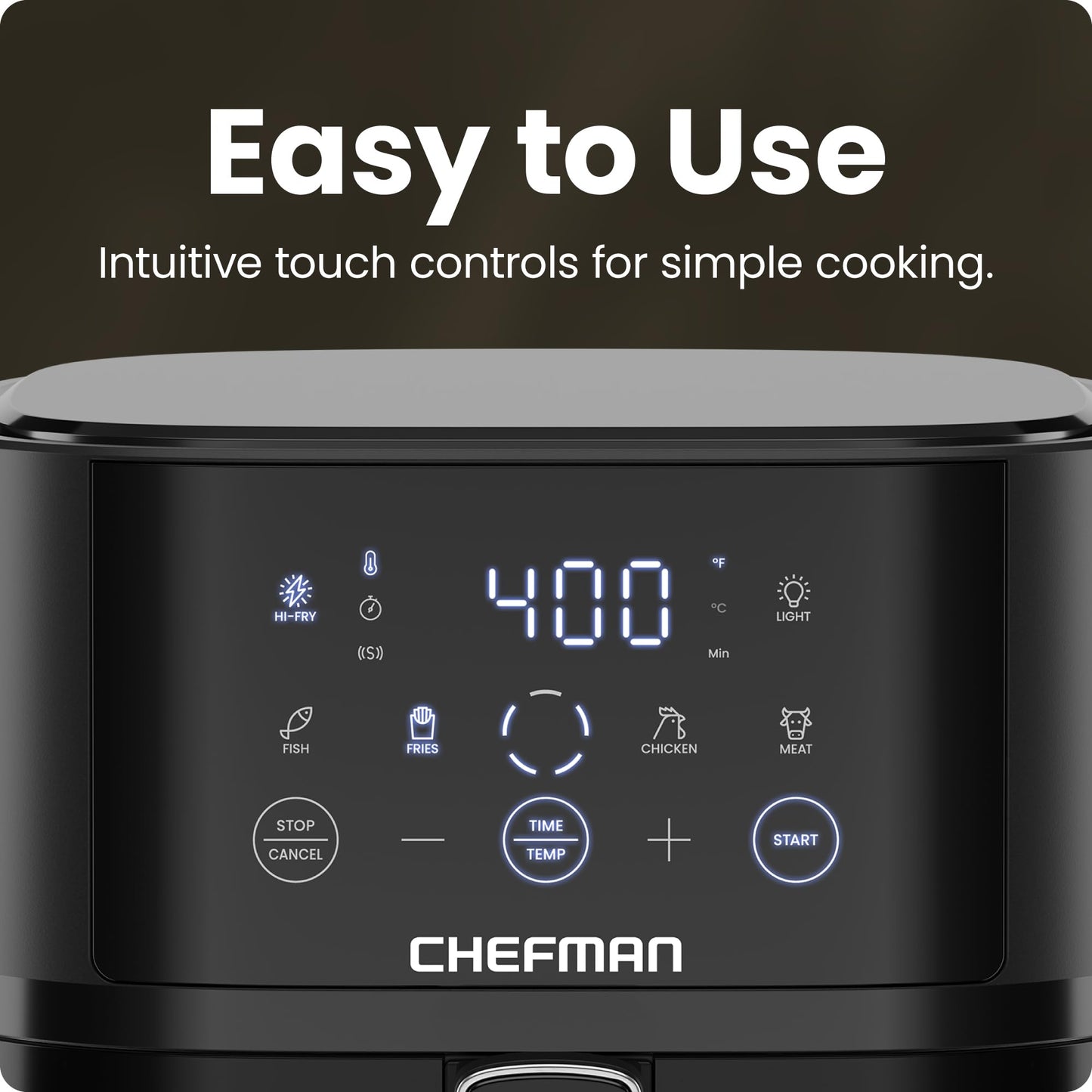 Chefman Air Fryer – 4 QT Compact Airfryer for Quick & Easy Meals, Features Hi-Fry Technology for Extra Crisp, Easy-View Window, Touch Controls with 4 Presets, Nonstick & Dishwasher Safe Basket - Black - Available at All In One Marketplace Canada