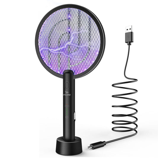 PALONE Bug Zapper Racket, Electric Bug Zapper, 4000V Electric Swatter 3 Layers Lamp, Indoor Zapper Without Waving Hands for Kitchen, Home, Garden and Outdoors(Black)
