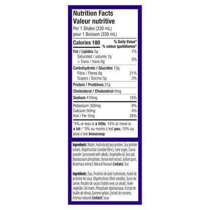 Vega Creamy Chocolate Plant-Based Protein Shake (12 x 330ml) – 21g Pea & Soy Protein, Ready to Drink, Vegan, Gluten-Free, Lactose-Free