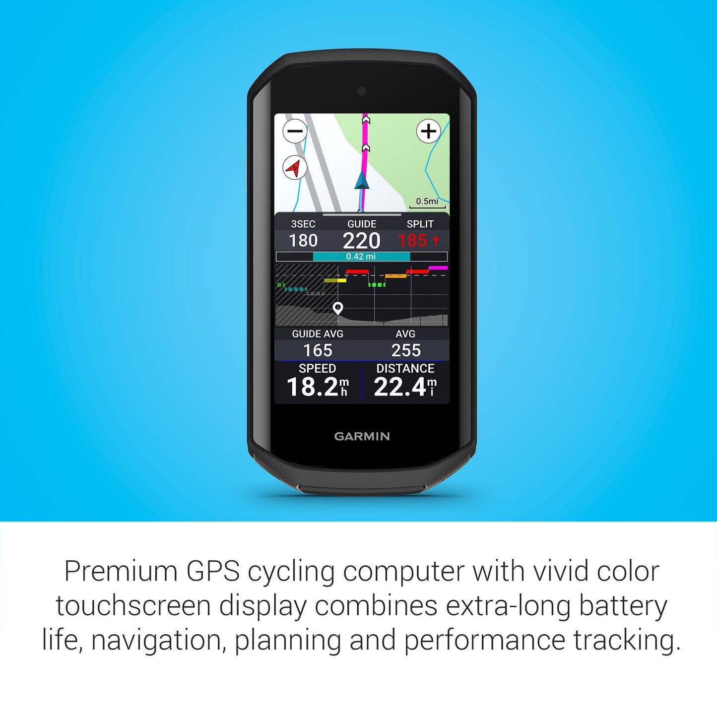 Garmin Edge 1050®, Premium Cycling Computer, Vivid Color Touchscreen Display, Built-in Speaker, Advanced Training and Group Ride Features, Road Hazard Alerts Garmin