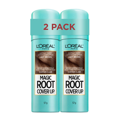L'Oréal Paris Magic Root Cover Up Root Touch Up, Temporary Hair Dye, Light Brown Hair Dye, Hair Root Touch Up for Thinning Hair, Grey Coverage, Pack of 2 Hair Dye L'Oreal Paris