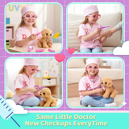 Meland Doctor Kit Kids with Dog Toys & Costume Play Set, Gift for Girls 3-6 🍁 All In One Marketplace Canada