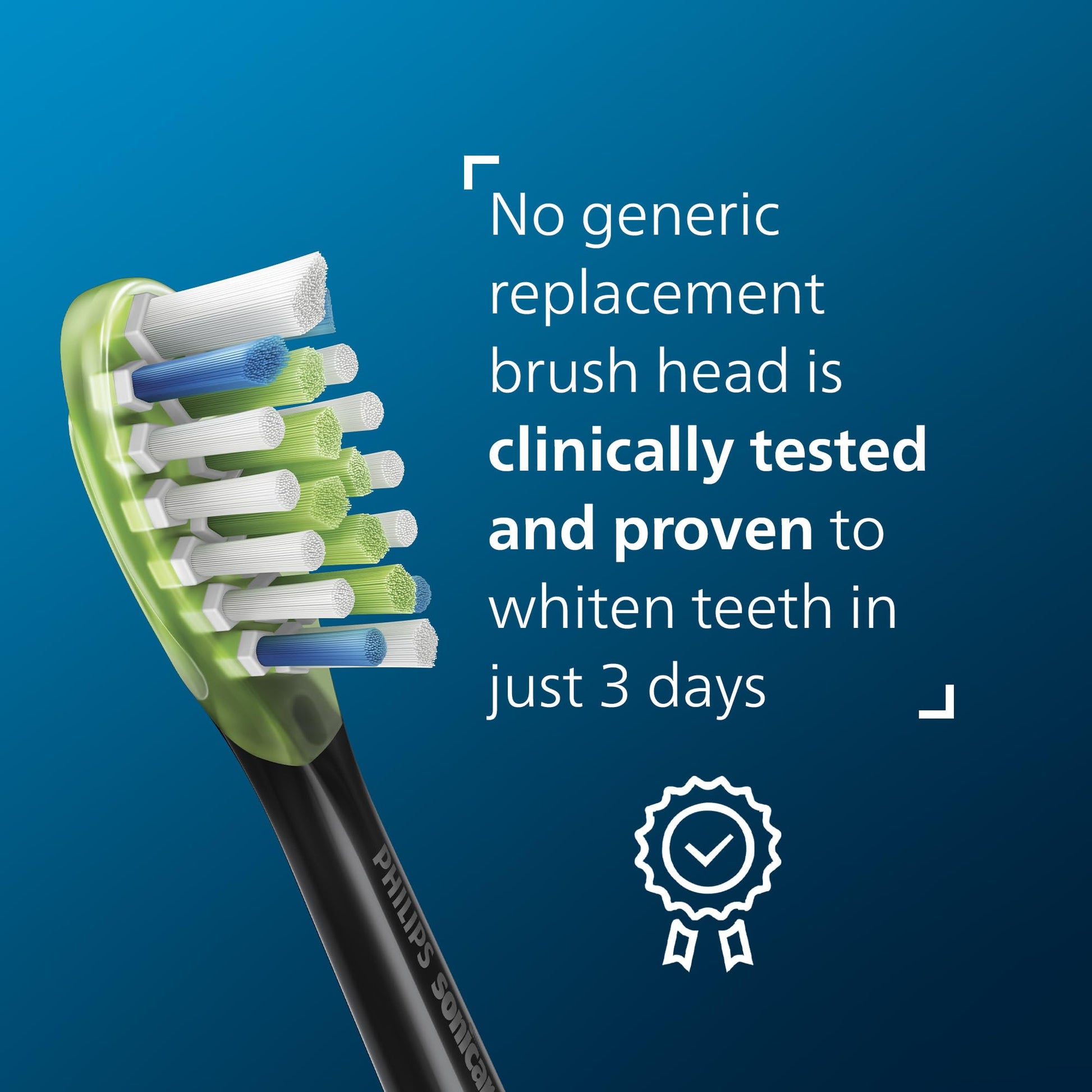 Philips Sonicare W3 Whitening Brush Heads, 2-Pack, 6 Month Supply, Black PHILIPS