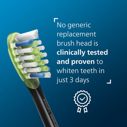 Philips Sonicare W3 Whitening Brush Heads, 2-Pack, 6 Month Supply, Black PHILIPS