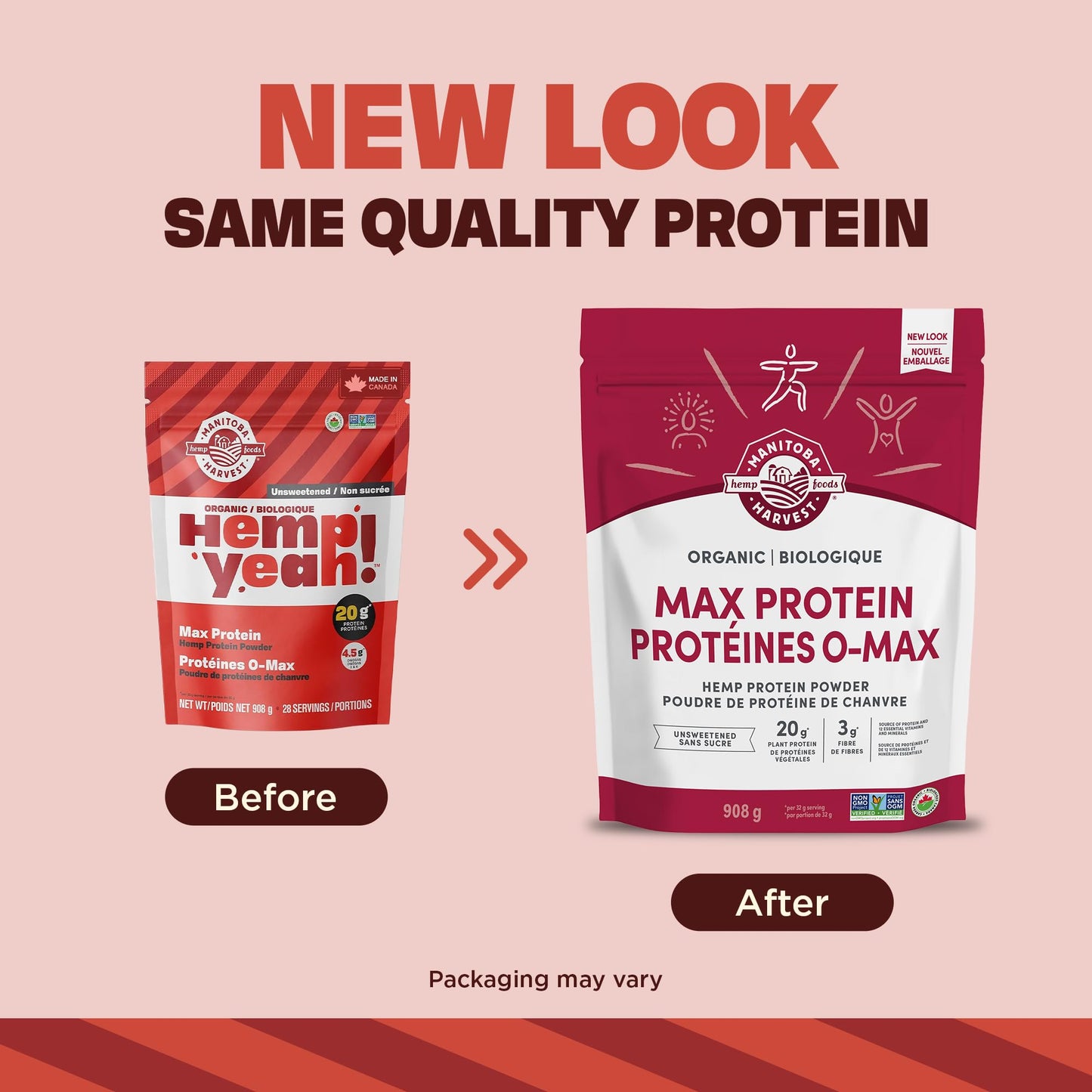 Manitoba Harvest Hemp Yeah! Organic Max Protein Protein Powder, Unsweetened, 908g; with 20g protein and 4.5g Omegas 3&6 per Serving, Preservative Free, Non-GMO Manitoba Harvest